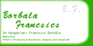 borbala francsics business card