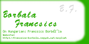 borbala francsics business card